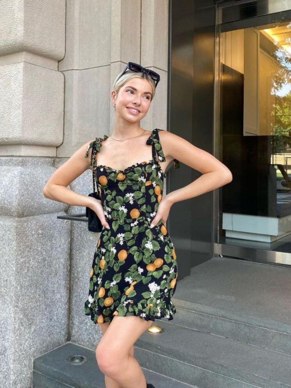 Reformation Clementine Lemon Print Mini Dress Size 2
